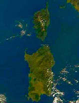 photo satellite de la Sardaigne